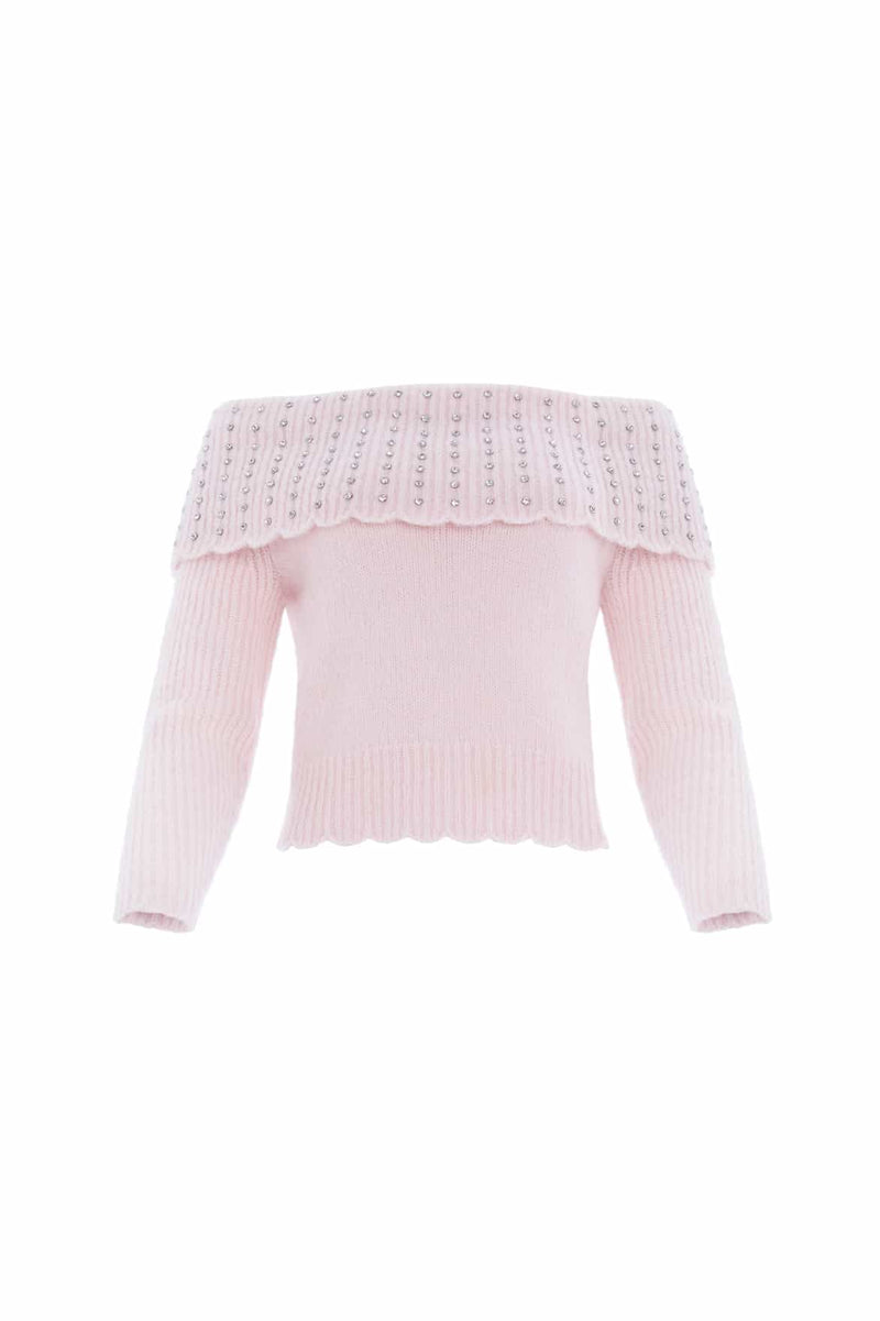 Embellished Bardot Jumper