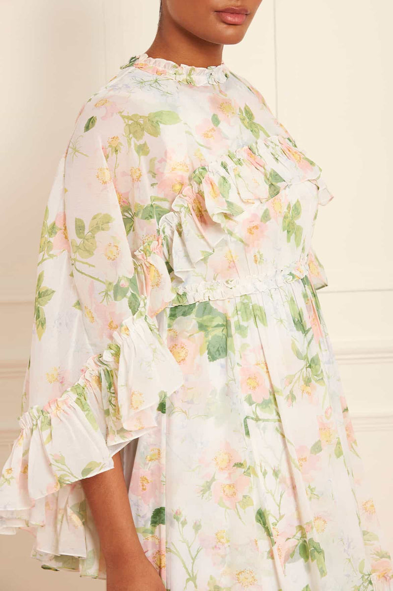 Immortal Rose Harper Chiffon Cape Ankle Gown