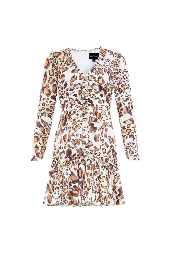 Leopard Ellen Crepe Micro Mini Dress